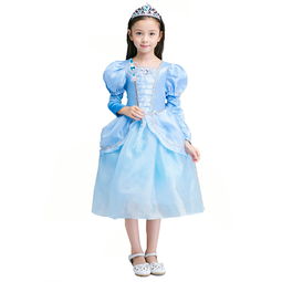 依百購(gòu)女童灰姑娘兒童節(jié)表演服裝連衣裙，童年夢(mèng)想的精致演繹